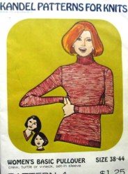 1973 KANDEL LADIES BASIC PULLOVER KNIT TOP PATTERN 38-44